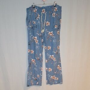 Roxy Blue Floral Patterned Pants